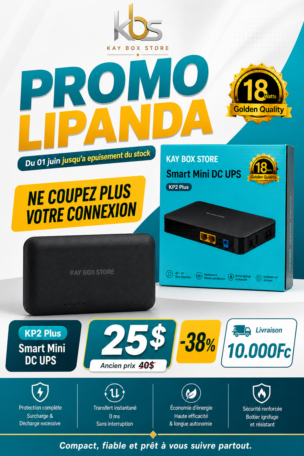 Affiche Promo Lipanda Kay Box Store KP2 Plus 25 dollars